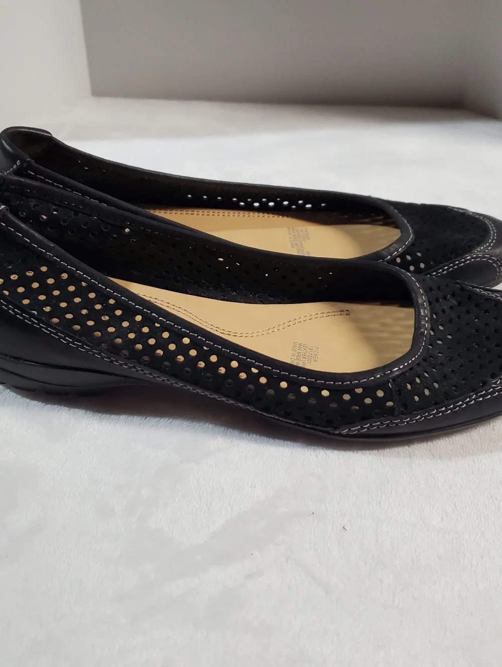 Naturalizer Black Perforated Leather Ballet Flats - Picture 7 of 7